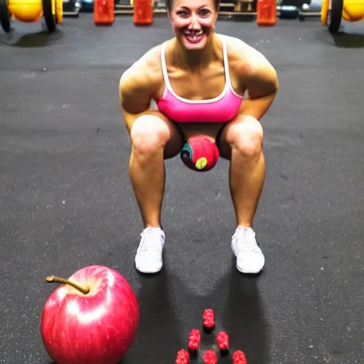 Image similar to an apple who does CrossFit