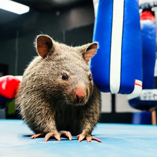 Prompt: a boxing wombat