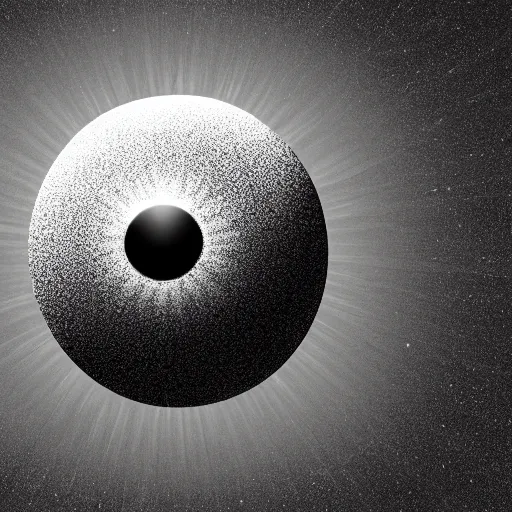 Prompt: a giant sun with eyes in a black and white background