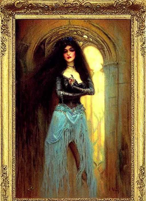 Prompt: vertical prtrait of a gothic princess. by gaston bussiere