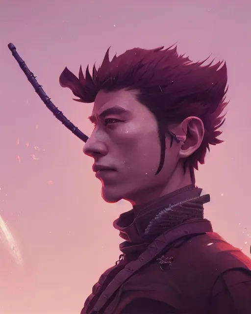 Prompt: highly detailed surreal vfx portrait of a nowpunk samurai, stephen bliss, unreal engine, greg rutkowski, loish, rhads, beeple, makoto shinkai and lois van baarle, ilya kuvshinov, rossdraws, tom bagshaw, alphonse mucha, global illumination, detailed and intricate environment