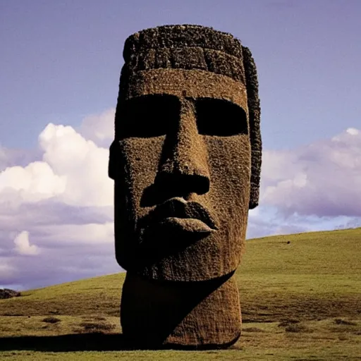 Image similar to Kanye moai head on easter Island