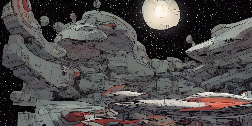 Image similar to stunning landscape of a spaceship in a dramatic setting by brian k. vaughan