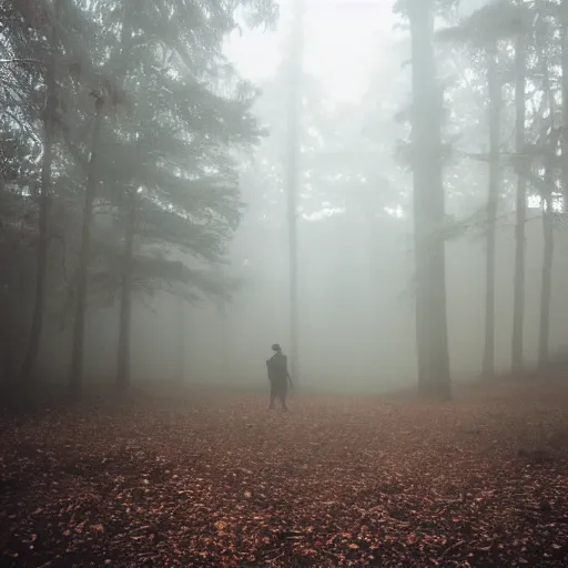 Image similar to Rave in a dark misty forest