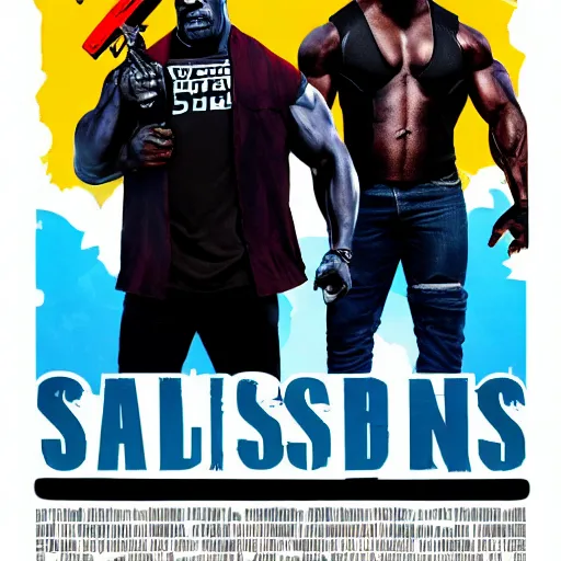 Image similar to poster for a sans undertale and terry crews buddy cop movie, movie poster