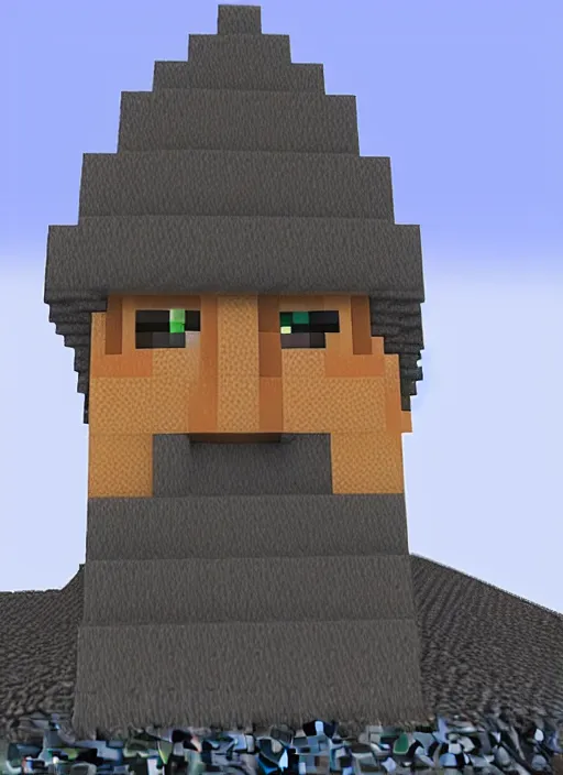 Image similar to an evil wizard named lalu, in minecraft, realistic