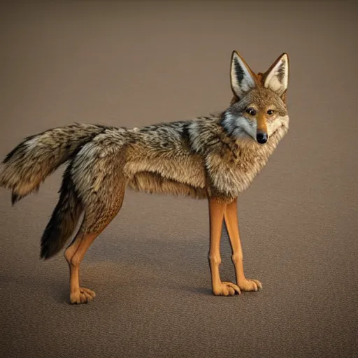 Prompt: a coyote, octane render rendered in unreal engine rendering v - ray rendered in octane highly detailed c 4 d blender rendered in maya iclone 7 reallusion character creator ( character ) unreal engine 5 rendered by octane engine cgsociety