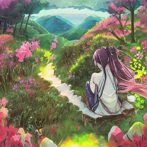 Prompt: rin shelter porter robinson landscape dream