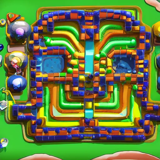 Image similar to pov from a bloon in bloons tower defense