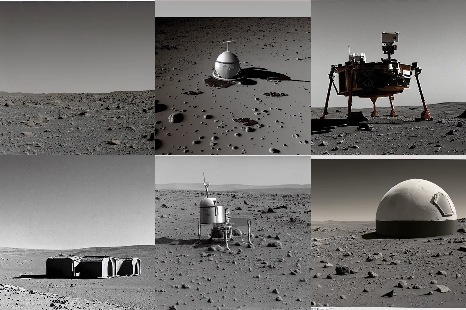 Prompt: first colony on mars, beautiful historic photo