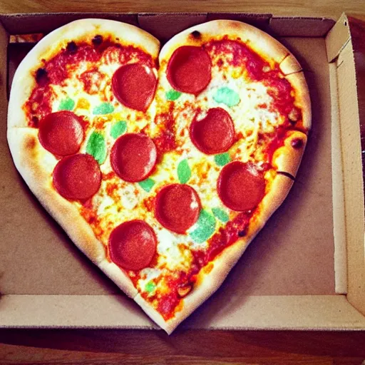 Image similar to pizza heart. hyperdetailed photorealism