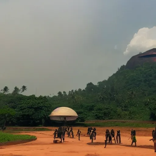 Prompt: arrival movie set in sri lanka, dennis venueville, arrival ships shot, sigiriya