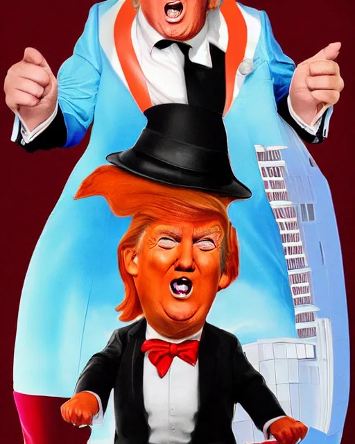 Image similar to donald trump as an oompa loompa, trending on artstation