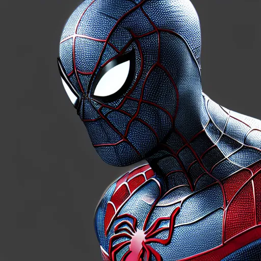 Image similar to Spiderman as terminator,muscle extremely detailed, fantastic details full face, mouth, trending on artstation, pixiv, cgsociety, hyperdetailed Unreal Engine, optimization 4k 8k ultra HD, WLOP