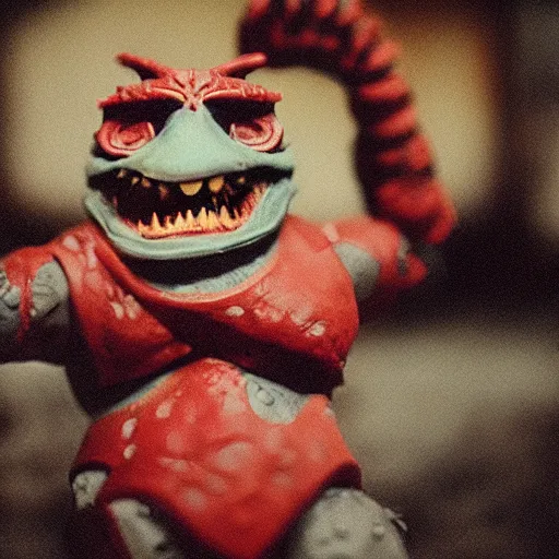 Image similar to photo of a squig from warhammer, portrait photo, cinematic, cinestill 400t film