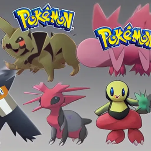 Prompt: New Pokémon concept art, digital art, leaked image,