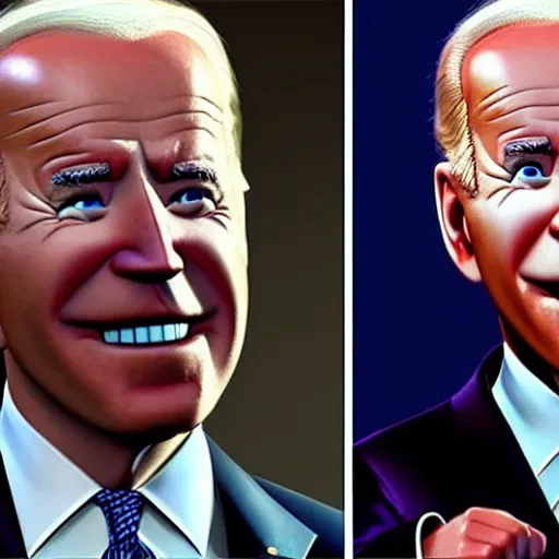 Image similar to joe biden on meth as seen in award winning animated pixar movie 4k octane render