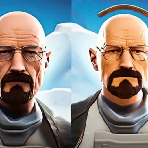 Prompt: Walter White as a Fortnite character