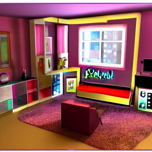 Image similar to Tiktokcore themed livingroom