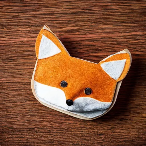 Prompt: studio photography of sandwich in the shape of a fox