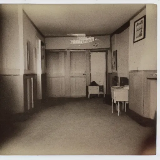 Prompt: A polaroid photo of The Backrooms