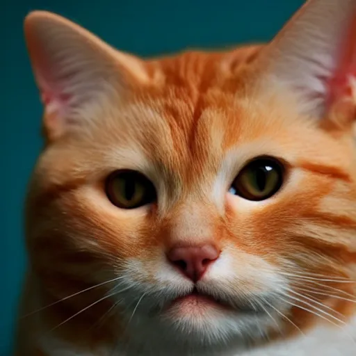 Prompt: photo of fat orange tabby cat