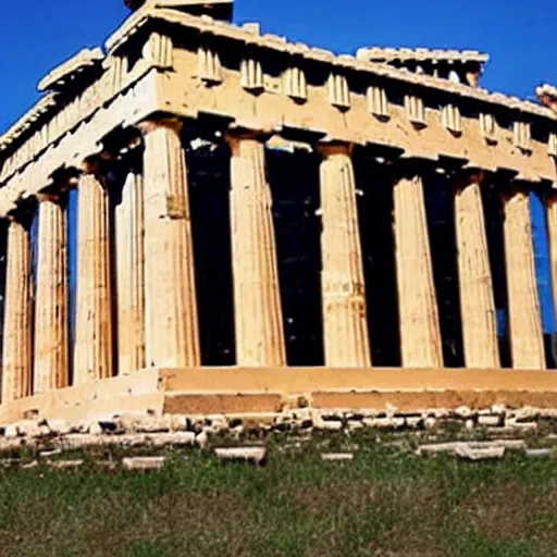 Prompt: the parthenon made out of jelly material, detailed