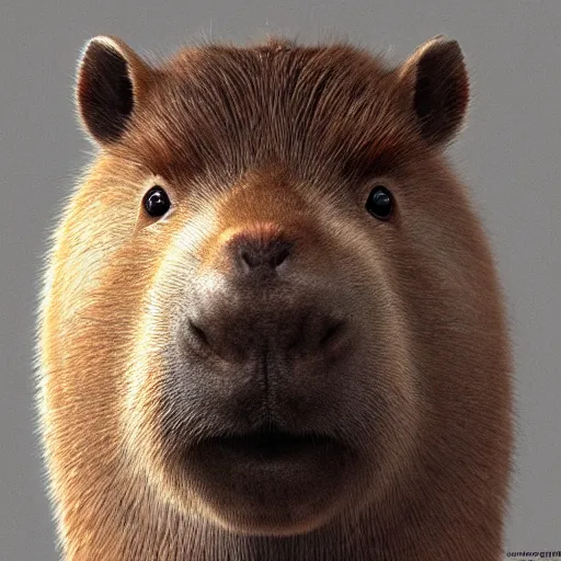 Prompt: portrait render of a capybara, artstation