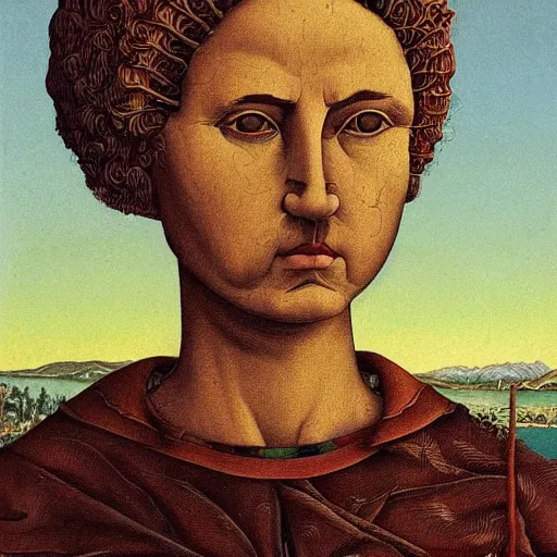 Prompt: a portrait of a character in a scenic environment by carlo crivelli