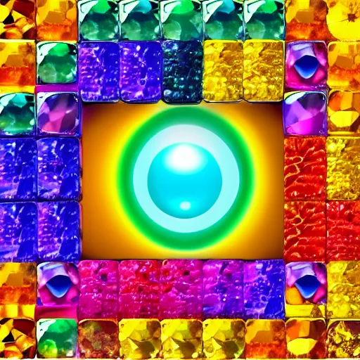 Image similar to rainbow! gem! crystal! monster, 8 k, hd