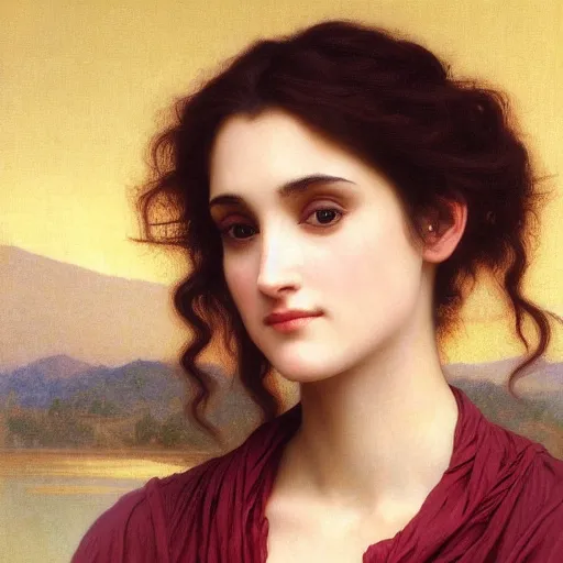 Image similar to painting of winona ryder. art by william adolphe bouguereau. during golden hour. extremely detailed. beautiful. 4 k. award - winning.