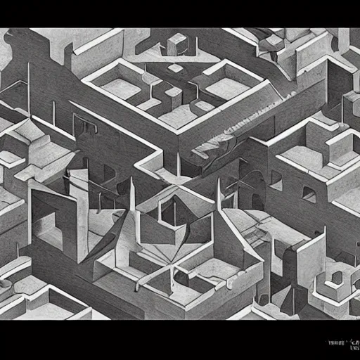 Image similar to isometric art by m. c. escher