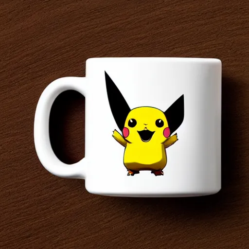 Image similar to pikachu-print mug, advertising photography