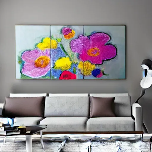 Prompt: i dream of big flowers modern in a studio