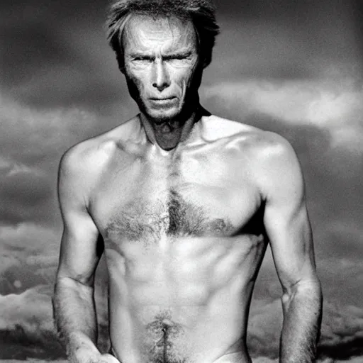 Image similar to Clint Eastwood as Greek god