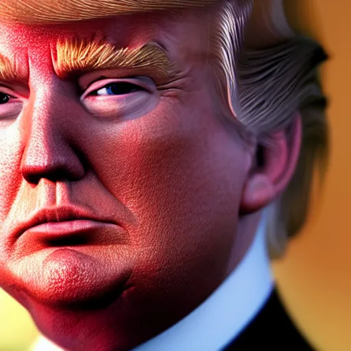 Image similar to a closeup shot of donald trump, dramatic lighting, cinematic, extremly high detail, photorealistic, cinematic lighting, artstation