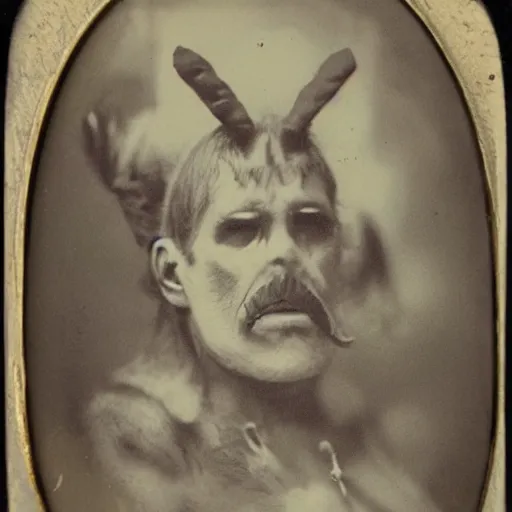 Image similar to island of Doctor Moreau deformed animal human hybrids daguerreotype