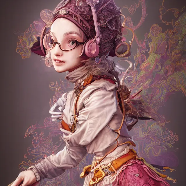 Prompt: portrait of neutral good colorful female cleric bard healer as absurdly beautiful, elegant, young skinny gravure idol, ultrafine hyperdetailed face illustration by kim jung gi, irakli nadar, intricate linework, sharp focus, bright colors, octopath traveler, final fantasy, unreal engine highly rendered, global illumination, radiant light, detailed intricate environment