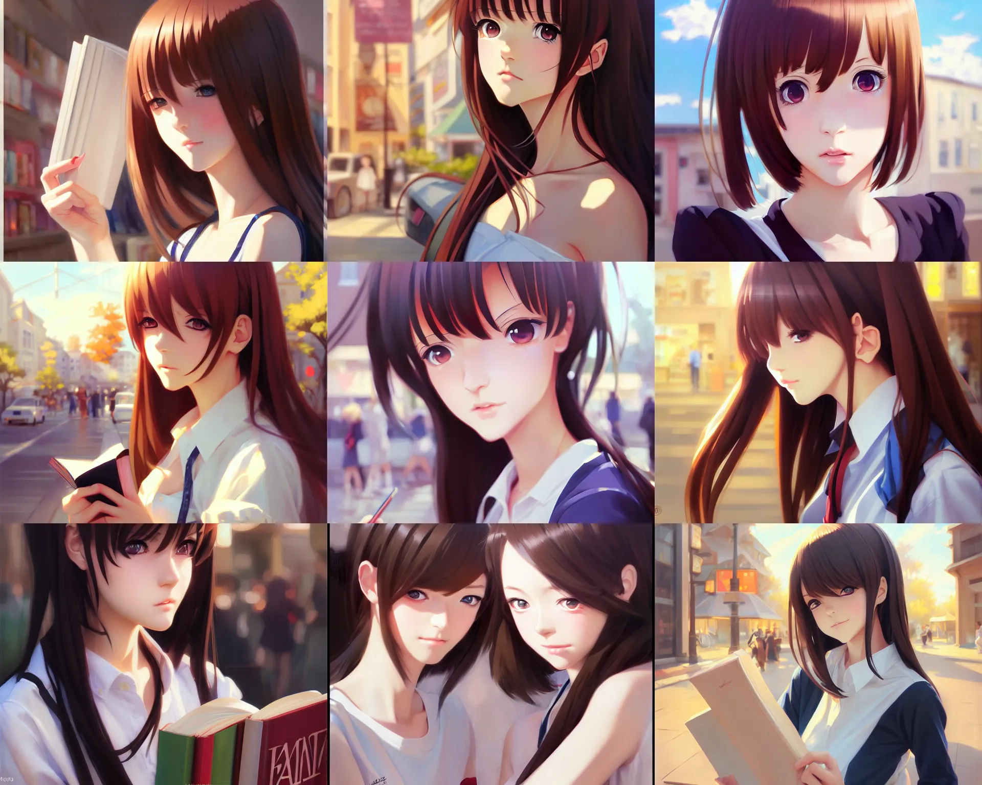 Prompt: portrait anime as high school girl cute - fine - face shopping on a book store, pretty face, realistic shaded perfect face, fine details. anime. realistic shaded lighting by ilya kuvshinov giuseppe dangelico pino and michael garmash and rob rey