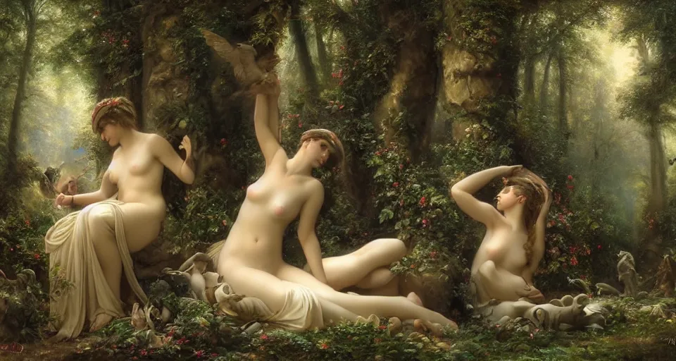 Image similar to Enchanted and magic forest, by Guillaume Seignac