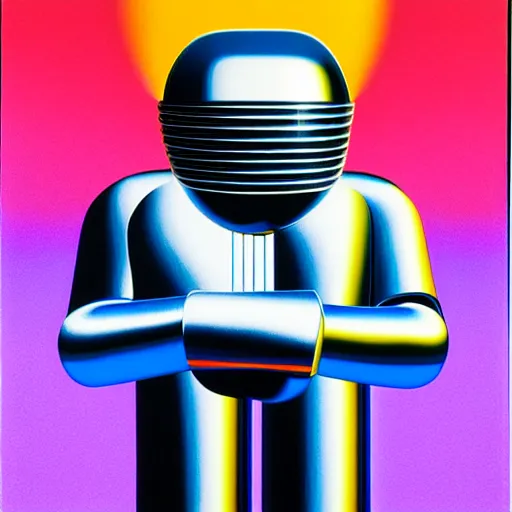 Prompt: chrome can by shusei nagaoka, kaws, david rudnick, airbrush on canvas, pastell colours, cell shaded, 8 k