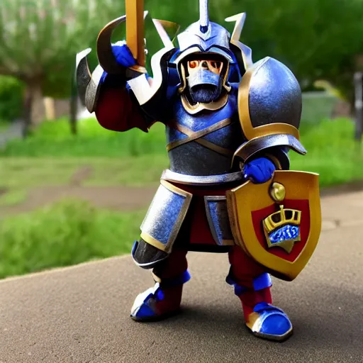 Image similar to a clash royale unit model of a lion knight