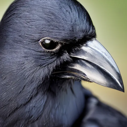 Prompt: photo of a crow holding a knife