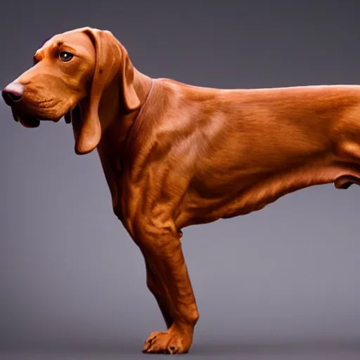 Image similar to marble statue of redbone coonhound, realistic