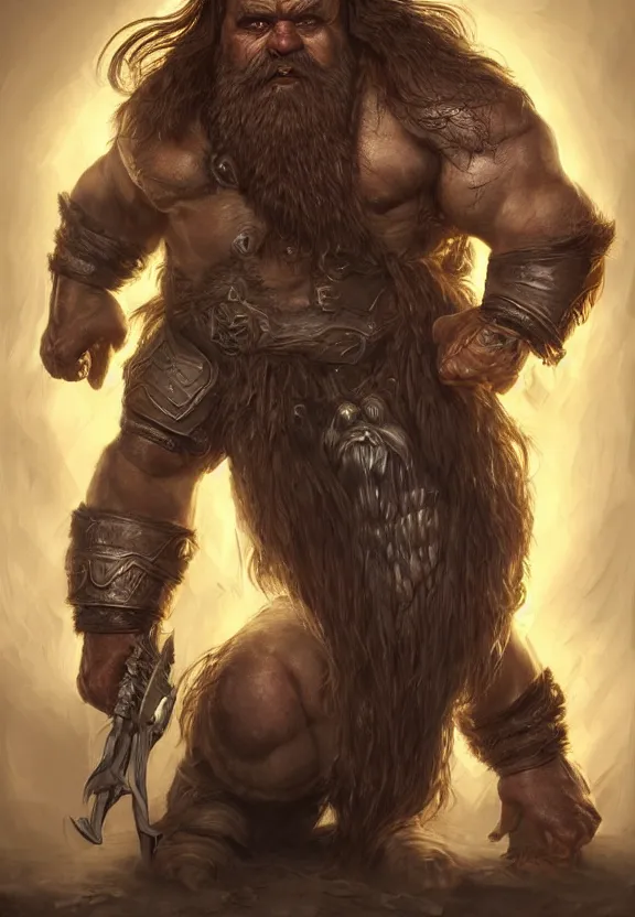 Image similar to a higly detailed airbrush full body shot and face portrait painting of a grim brute male dwarf male character, dynamic lighting, ambient lighting, deviantart, art by artgerm and simon bisley and karol bak