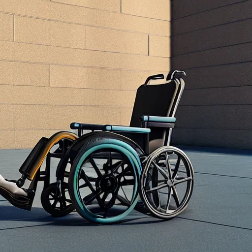 Prompt: a sculpture of a wheelchair, by Scott Weaver, ultra detailed, realism, 8k, octane render, unreal engine