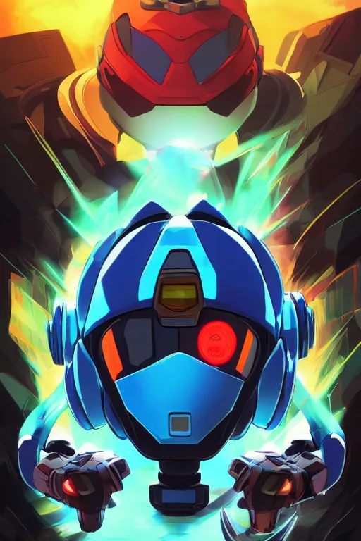 Image similar to robot ninja mask helmet megaman x zero rockman 2 0 2 2 switch game boss legacy collection fanart artsation, art gta 5 comics, behance hd by jesper ejsing, by rhads, makoto shinkai and lois van baarle, ilya kuvshinov, rossdraws global illumination ray tracing