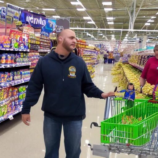 Prompt: ork shopping at walmart