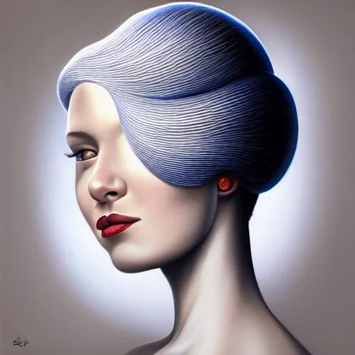 Prompt: detailed painting, a painting of a woman, skeuomorphic, airbrush art, an ultrafine detailed painting by rafal olbinski, behance contest winner, pop surrealism, very detailed, minimalist