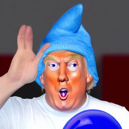 Image similar to donald trump as a smurf